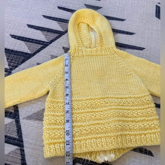 Yellow Crochet Back Zip Sweater - Picture 6 of 8